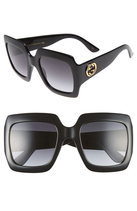 womens black square gucci sunglasses|Gucci men's square sunglasses black.